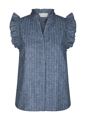 Siona Emb stripe top Blue Neo Noir 